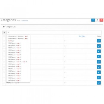 OpenCart Admin Hızlı Arama Modülü (VQMOD)